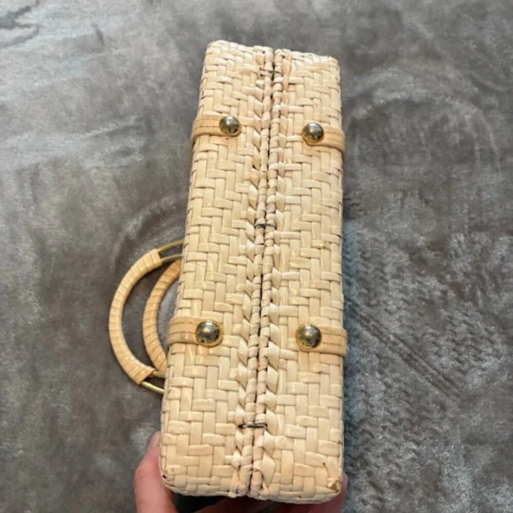 RODO Italy Vintage Woven Straw Basket Handbag - RARE - Picture 7 of 7